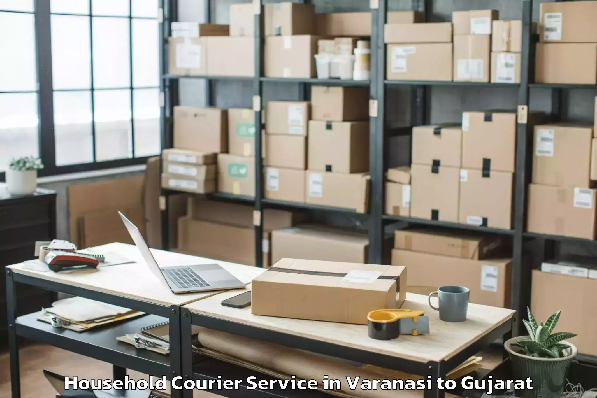 Hassle-Free Varanasi to Lunavada Household Courier